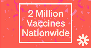 We're thrilled to share that Curative has reached another milestone!  We have administered 2MM COVID-19 vaccines nationwide! Thanks to all of our partners and staff who made this possible. #VaccinesSaveLifes #Immunity