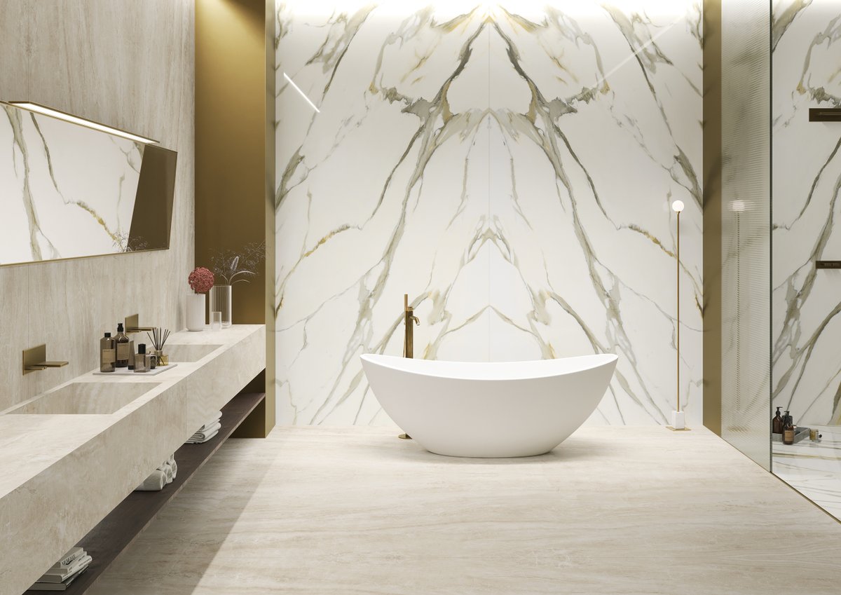A bathroom made with #calacatta cream select is the perfect example of how a design can have an intimate understanding of the customer's wishes.
lnkd.in/dBA39da
#madeinitaly #design #interiordesign #luxury #bathroom #interiordesign #architecture #decor #home #archilovers