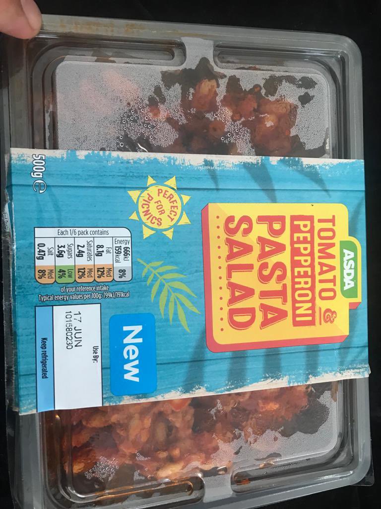 No apology from <a href="/AsdaServiceTeam/">Asda Service Team</a> for this disgusting product &amp; want a bank statement as proof of purchase. This was my lunch at work which I had to go without in the end