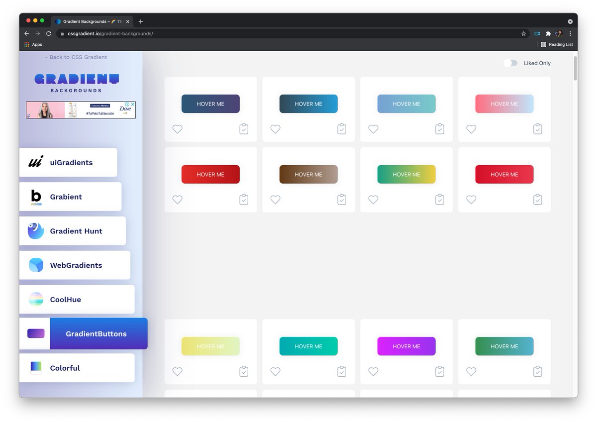 ianaya89's tweet image. 🌅 Los gradientes son tendencia en diseño web y le pueden dar ese salto de calidad a tu web app.
🙇 Generarlos (o imaginarlos) a traves de CSS, puede ser algo complicado de hacer.
💫 "CSSGradients", es una app que te ayuda a crearlos usando una UI muy sencilla.