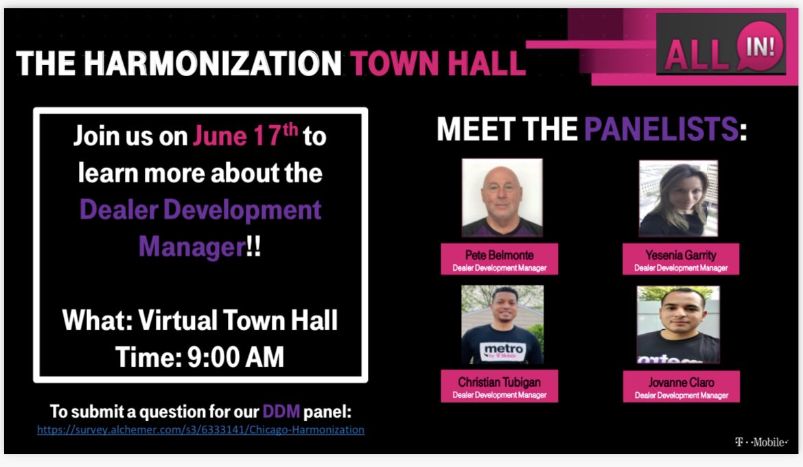 Donny O. (@dortale1) on Twitter photo Are you ready for round 2? Join us on Thursday, June 17th, to learn more about the DDM role!!
The #HarmonizationTeam is excited to bring to you these rockstar DDMs: Pete, Yesenia, Christian, and Jovanne!! Will we see you there??
<a href="/mariajimenezz4/">Maria Jimenez</a> <a href="/AngelGomez143/">Angel Gomez</a> <a href="/WinstonAwadzi/">Winston Awadzi</a> Are you ready for round 2? Join us on Thursday, June 17th, to learn more about the DDM role!!
The #HarmonizationTeam is excited to bring to you these rockstar DDMs: Pete, Yesenia, Christian, and Jovanne!! Will we see you there??
<a href="/mariajimenezz4/">Maria Jimenez</a> <a href="/AngelGomez143/">Angel Gomez</a> <a href="/WinstonAwadzi/">Winston Awadzi</a>