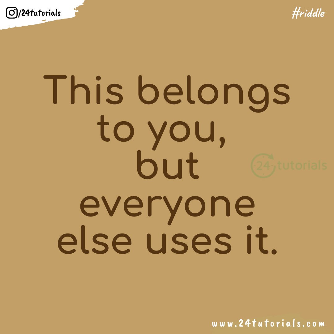 24Tutorials's tweet image. This belongs to you, but everyone else uses it.
#riddles #littleriddles #riddlesdaily #funnyriddles #puzzle #24Tutorials #onlinetutorials #coursesonline #onlinetrainingcourses #onlinelearningcourses #onlinefreecourses #onlinelearning