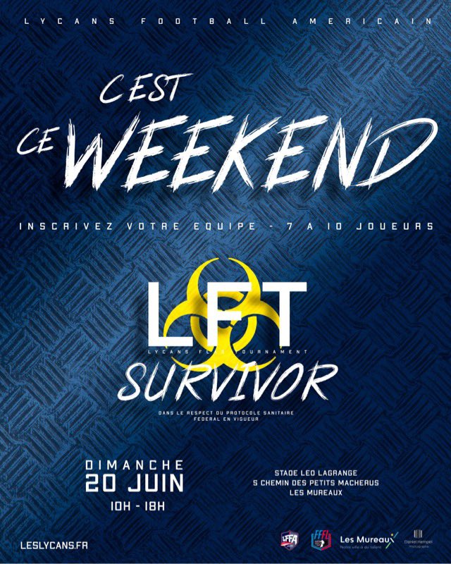 Vous pouvez encore monter une équipe.
Flag, fun &amp; sun.