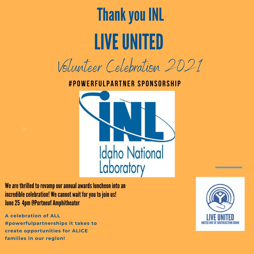 United Way SE Idaho (@uwsei) on Twitter photo Thank you <a href="/Idaho/">idaho</a> National Lab! Because of partners like you, #UWSEI helped helped more than 24 thousand people stay in their homes, feed their families, keep the lights on, and more. We are excited to celebrate with you on June 25th! unitedwaysei.org/2021-community… Thank you <a href="/Idaho/">idaho</a> National Lab! Because of partners like you, #UWSEI helped helped more than 24 thousand people stay in their homes, feed their families, keep the lights on, and more. We are excited to celebrate with you on June 25th! unitedwaysei.org/2021-community…