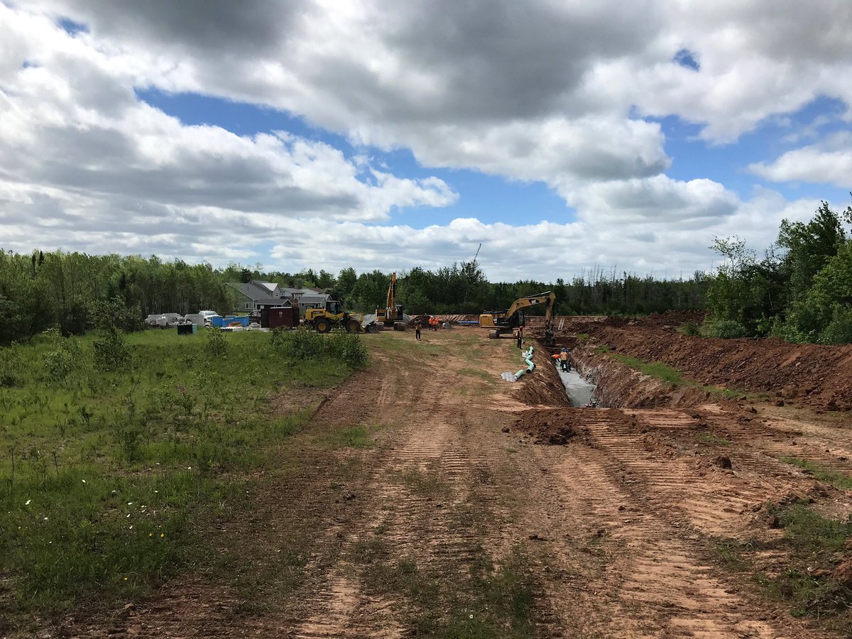 DesignPointEng's tweet image. Another beautiful day to be out inspecting pipe! Here’s a great shot of a new subdivision being built in Lantz.