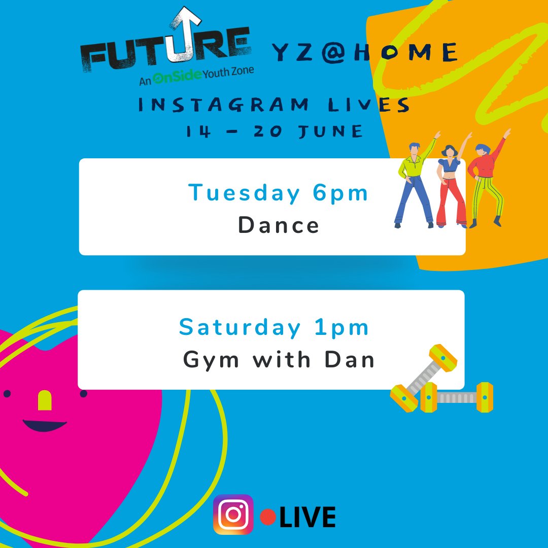 futureyz's tweet photo. What are you going to tune into this week?
π Dance with Aisha
ποΈ Gym with Dan
#FutureFunAtHome #YZatHome #Barking #Dagenham #youthwork #youngpeople #YZatHome https://t.co/q5YUf7xVuF