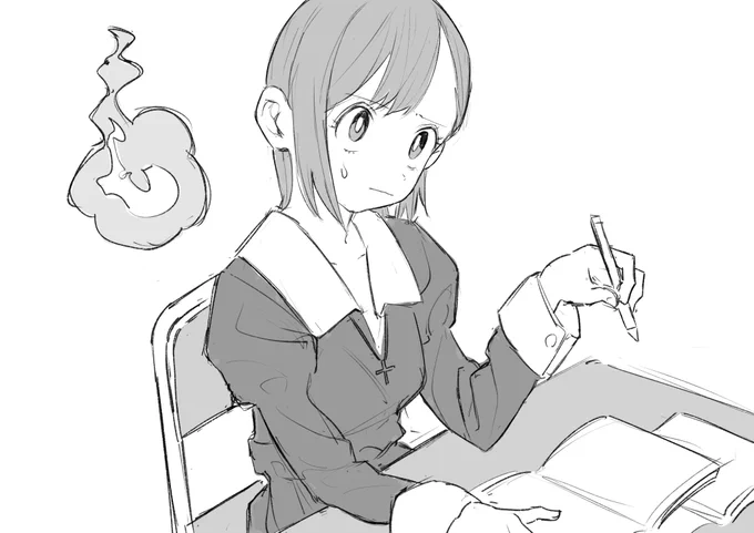 勉強は苦手な依伽ちゃん 