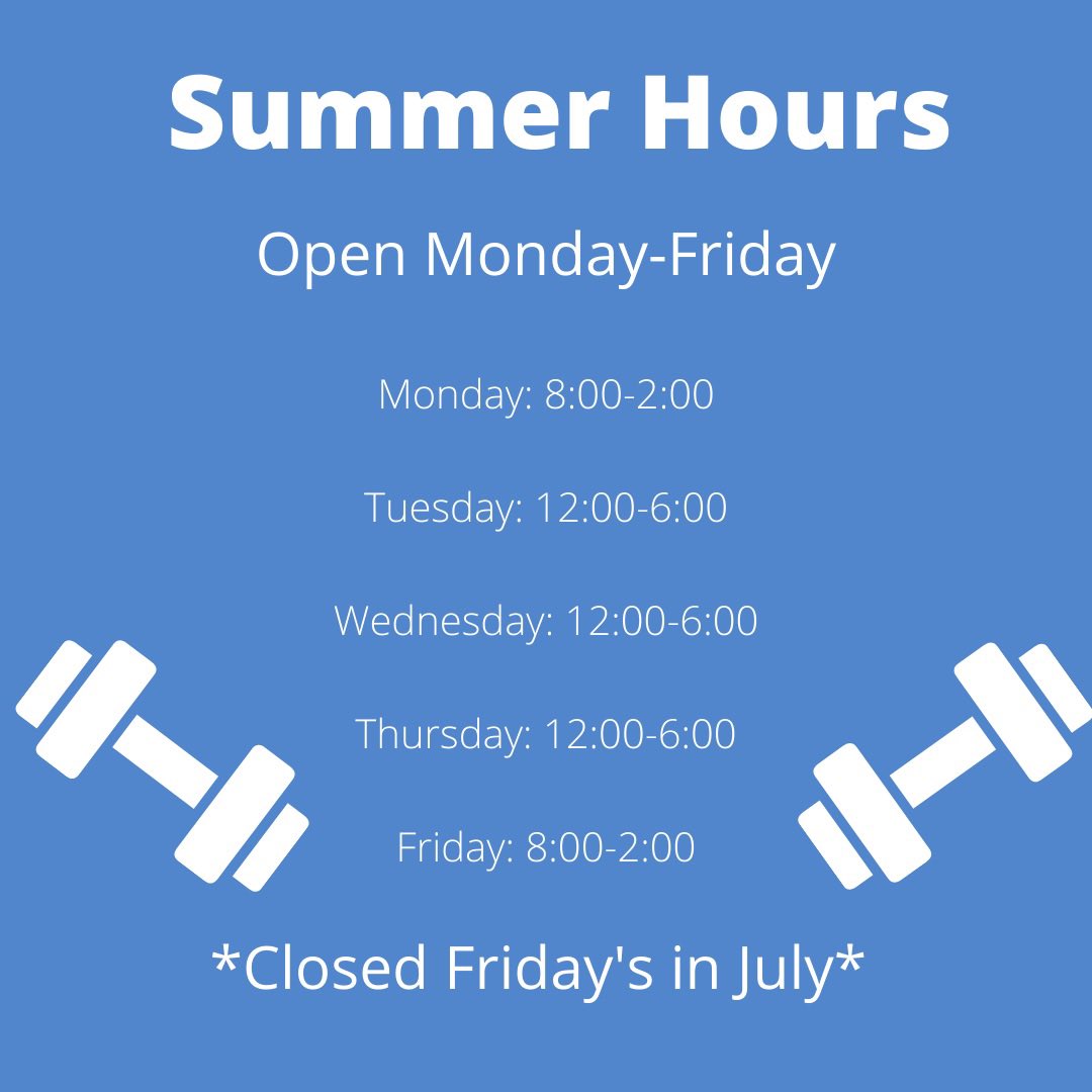 New hours for the summer!