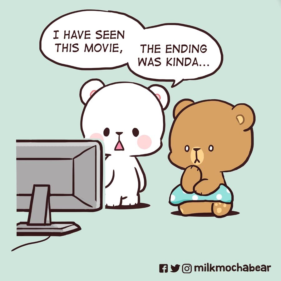 🤫
---
Feel free to mention someone who loves to watch movie 🎬❤

#milkmochabear
#milkandmocha 