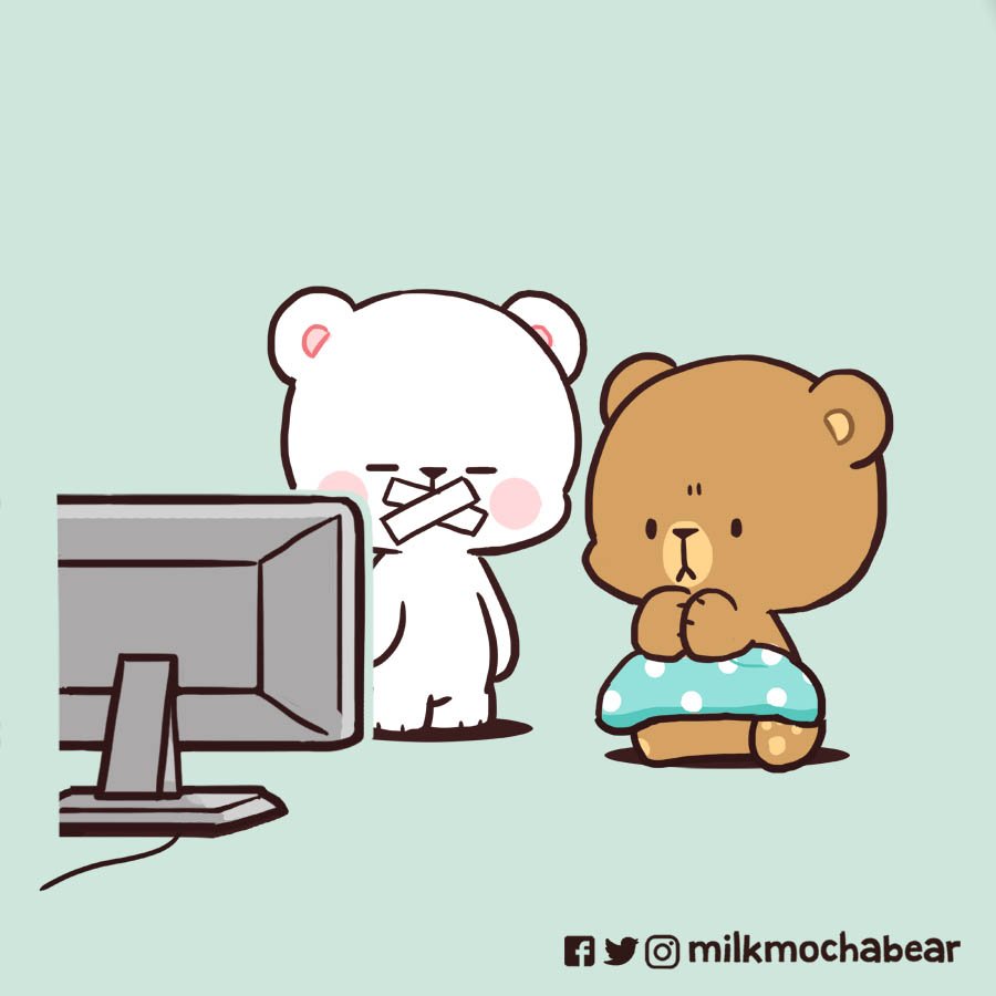 🤫
---
Feel free to mention someone who loves to watch movie 🎬❤

#milkmochabear
#milkandmocha 