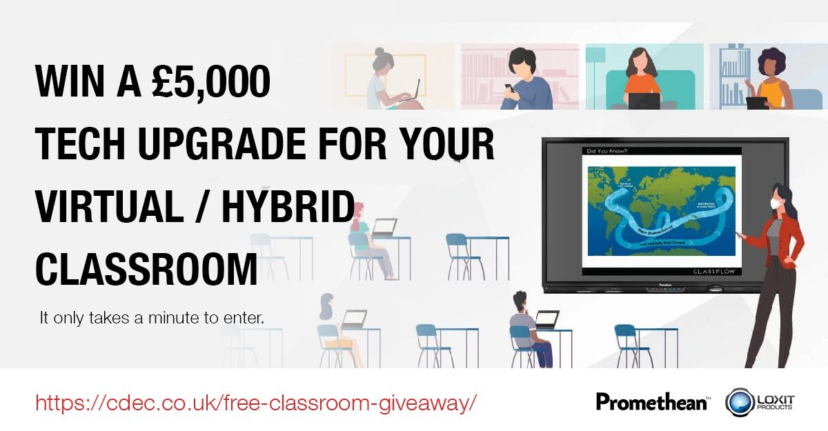 CDEC, along with trusted partners <a href="/PrometheanUKI/">PrometheanUKI</a> and <a href="/loxitltd/">Loxit</a> are giving one lucky school the chance to win a new technology packed classroom setup worth £5000, check out the full details on our website: buff.ly/3vnnj9I #AVTweeps #CompetitionTime #InItToWinIt