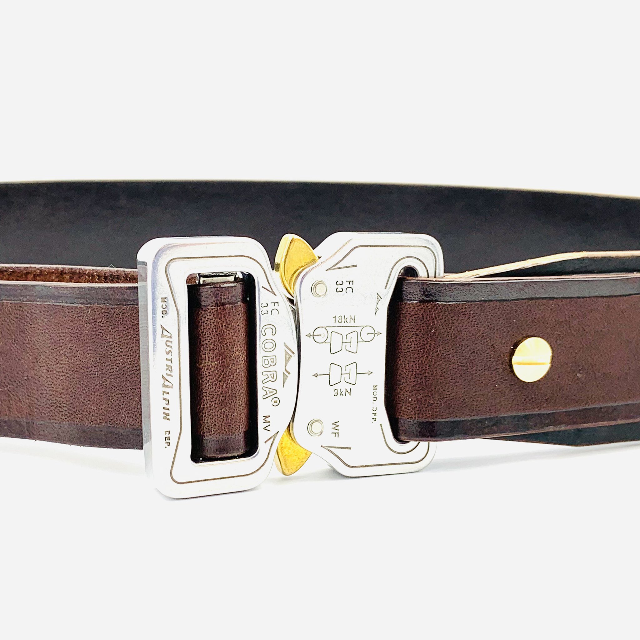 Tuka レザー×ナイロンコブラバックルベルト ハンドメイド商品 レザー×ナイロン コブラバックルベルト カウレザー 牛革