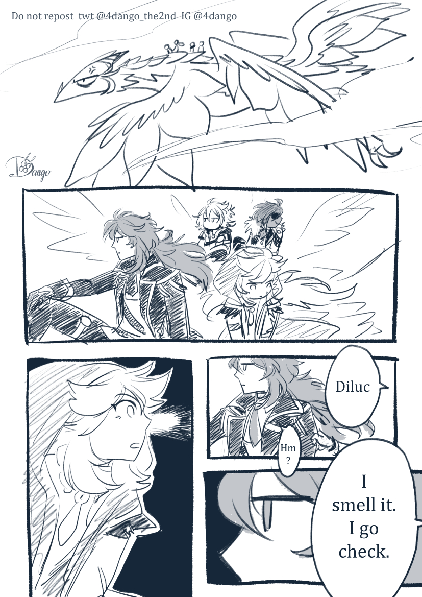 [1.6 summer event]
Very rough sketches but I just imagined this is how they arrived on the archipelago 

Poor Dvalin😂😂😂

#GenshinImpact #原神 