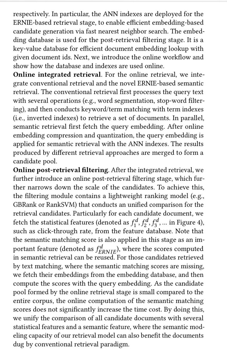 Jo Kristian Bergum (@jobergum) on Twitter photo Two interesting papers from Baidu:
Pre-trained Language Model for Web-scale Retrieval in Baidu Search arxiv.org/abs/2106.03373
Pre-trained Language Model based Ranking in Baidu Search
arxiv.org/abs/2105.11108
Multi phase retrival and ranking pipeline Two interesting papers from Baidu:
Pre-trained Language Model for Web-scale Retrieval in Baidu Search arxiv.org/abs/2106.03373
Pre-trained Language Model based Ranking in Baidu Search
arxiv.org/abs/2105.11108
Multi phase retrival and ranking pipeline