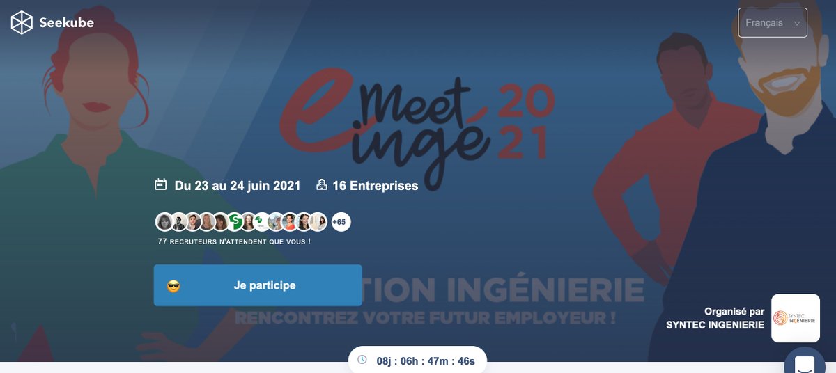 Syntec_Inge's tweet image. [#Forum de #recrutement]
🗓️23 &amp;amp; 24 juin : les #entreprises d&apos;#ingénierie recrutent
📢16 entreprises iront à la rencontre d&apos;#étudiants &amp;amp; #jeunesdiplômés
🤝 #stages #emplois #alternances #CDI dans de nombreux secteurs #industrie #construction
➡️Inscriptions: app.seekube.com/e-meetinge1?ut…