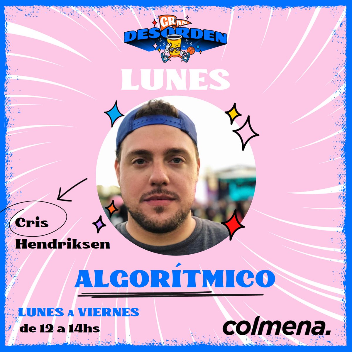 radiocolmena's tweet image. Arrancó el #ALGORITMICO 🤯 de @CRISHENDRIXX.
Hoy: PLANETAS Y CULOS 🪐🍑

radiocolmena.com o en la app 📲