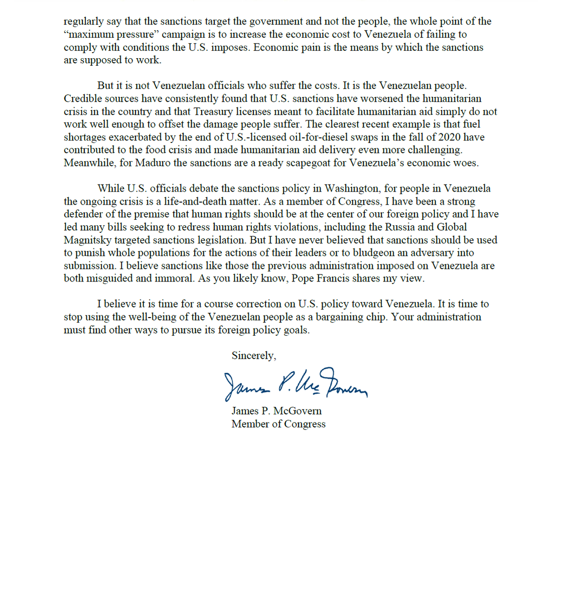 Rep. Jim McGovern tweet media