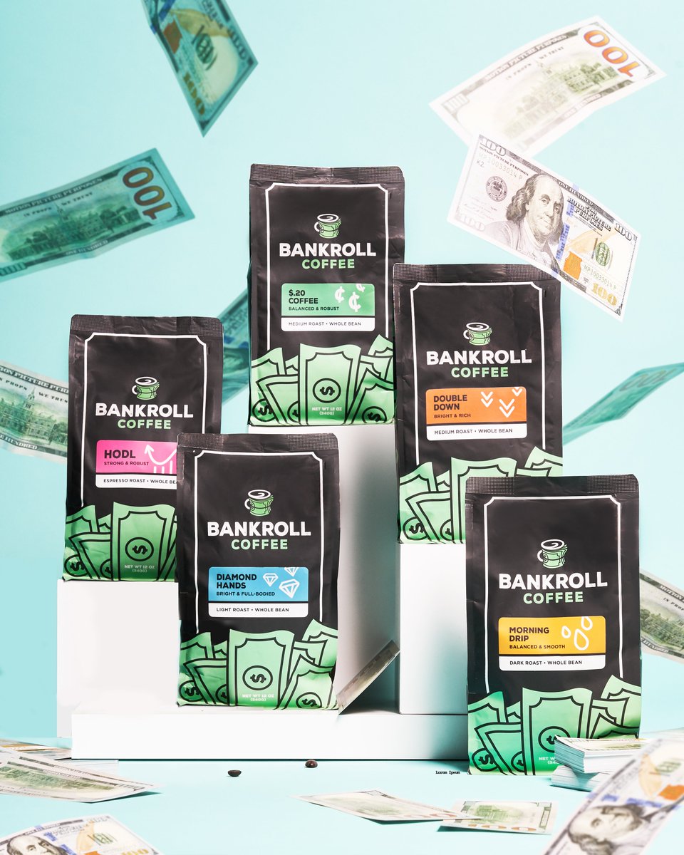 It’s time to shake up the coffee game ☕ Great coffee doesn’t need to break the bank, and we’ve got you covered

Grab yourself a bag of ground, or whole bean #BankrollCoffee and get your morning started the right way 📈📈 bankrollcoffee.com