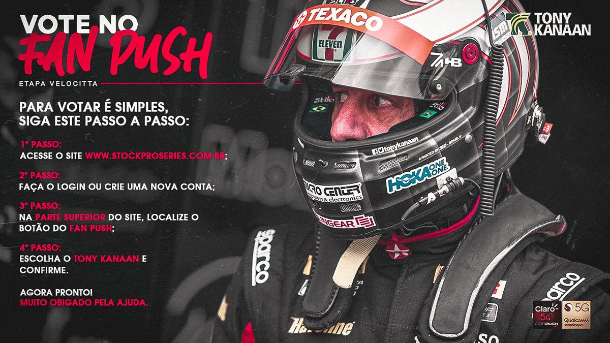TonyKanaan's tweet photo. 🇧🇷 Essa semana tem @stock_car No @AutoVeloCitta! Hora de votar no #FanPush, galera! Clica no link aí pra me dar essa ajuda! 👉🏻 https://t.co/5npi9YFZN2 https://t.co/VZlFtS1FeG