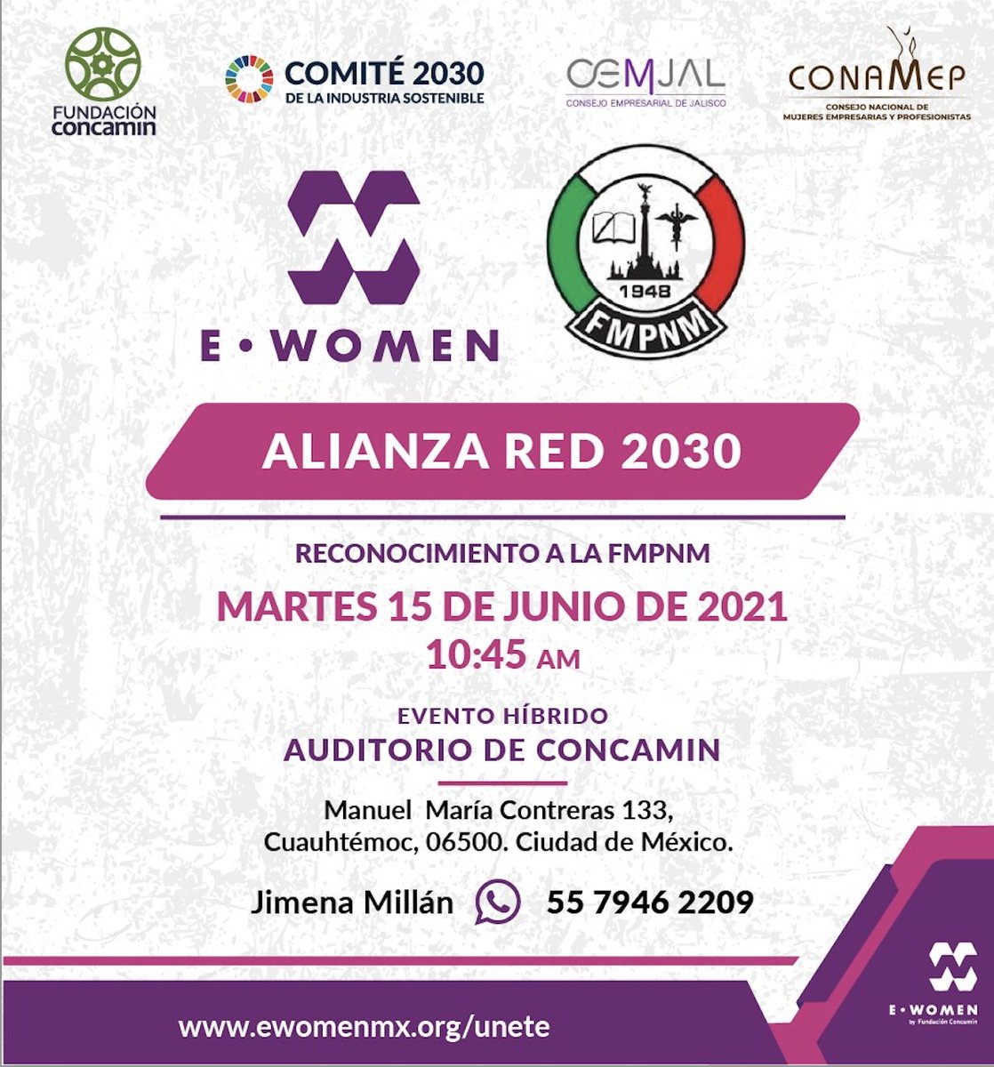 FConcamin's tweet photo. 🔸Alianza Red 2030
Reconocimiento a la #FMPNM
🕙Martes 15 de junio, 10:45 am
Evento Híbrido
📍Auditorio de @CONCAMIN
#EnVivo por: https://t.co/hdeMhArK2m
@CCemjal https://t.co/fGzBgnqu81