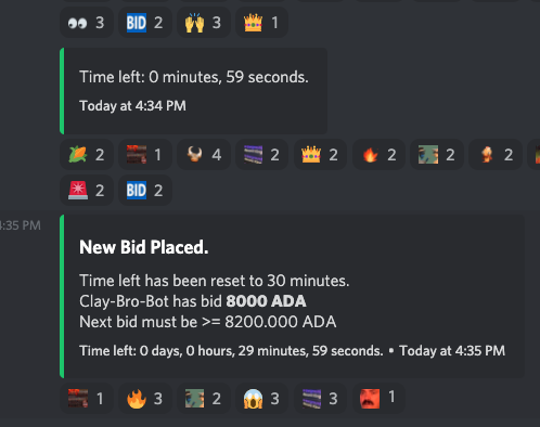 jpgardner's tweet photo. WITH THREE SECONDS TO SPARE... Clay-Bro-Bot pushes the total to 8000ADA! $12,320 fiat bid means that 3 fat AF 🐳🐳🐳 are NOT giving up on the @The_ClayMates #collaBitsEvent.
The #cNFT space may never be the same.
@IOHK_Charles, you better do an AMA about this!
Pure dragon🔥!! https://t.co/aTpOUg6yDt