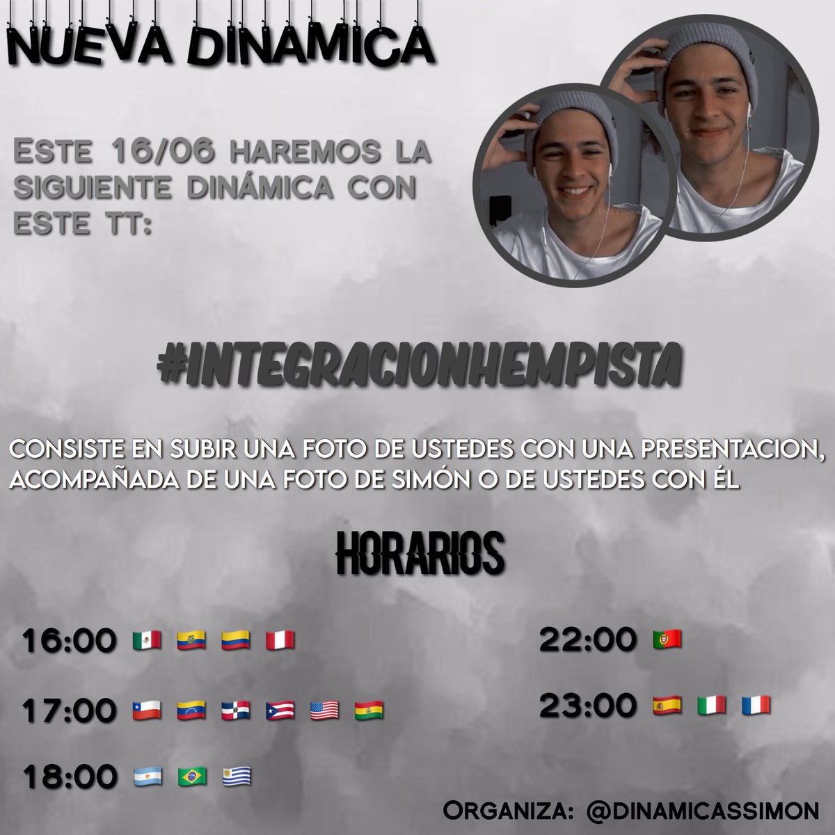 DinamicasSimon's tweet photo. ‼️ | 𝗡𝗨𝗘𝗩𝗔 𝗗𝗜𝗡𝗔𝗠𝗜𝗖𝗔
Se viene una nueva dinámica este 16/06 a las 18:00 🇦🇷 . Se trata de una #IntegracionHempista para las nuevas personas que se unieron al fandom y lxs que no se sientan tan integradxs puedan integrarse. ¡Lxs esperamos! https://t.co/713sxuJHFc