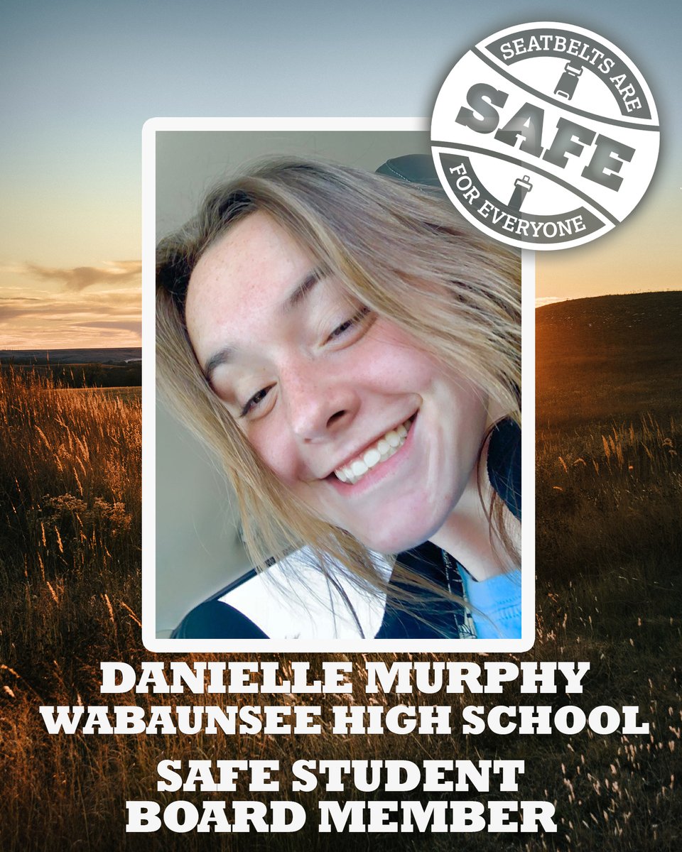 SAFEks's tweet photo. Meet the 2021-2022 SAFE Student Board!

"My local and surrounding communities lack knowledge of traffic safety. This is an important issue to me because I want to raise awareness to keep my friends and family safe." - Danielle Murphy, Wabaunsee HS

@Danie__Murphy
@wabaunseesafe https://t.co/KLUCqRuwKn