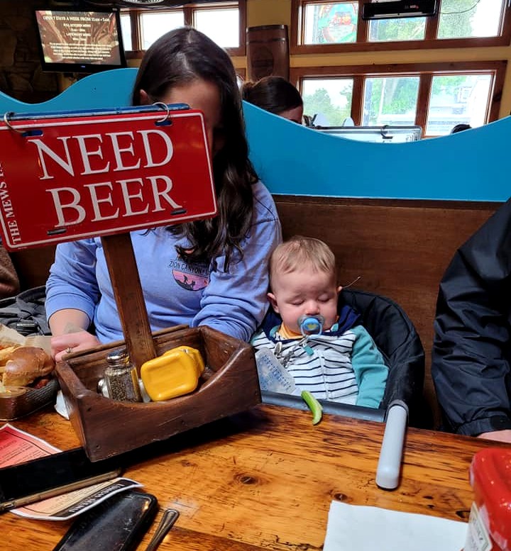 "Little man had his first trip to the Mews today, he clearly hit the bottle a little too hard." Thanks for sharing, Mike! 😂 #MewsTavern