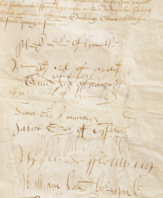 BrunelGhislain's tweet photo. L'#Ecosse à l'honneur aux @ArchivesnatFr, encore et toujours ! 
SPECTACULAIRE ratification du célèbre traité de Rouen (26 août 1517) par les "Etats du royaume d'Ecosse" le 24 novembre 1523 : signatures et sceaux à profusion pour identification ! https://t.co/KFZG4sAM81