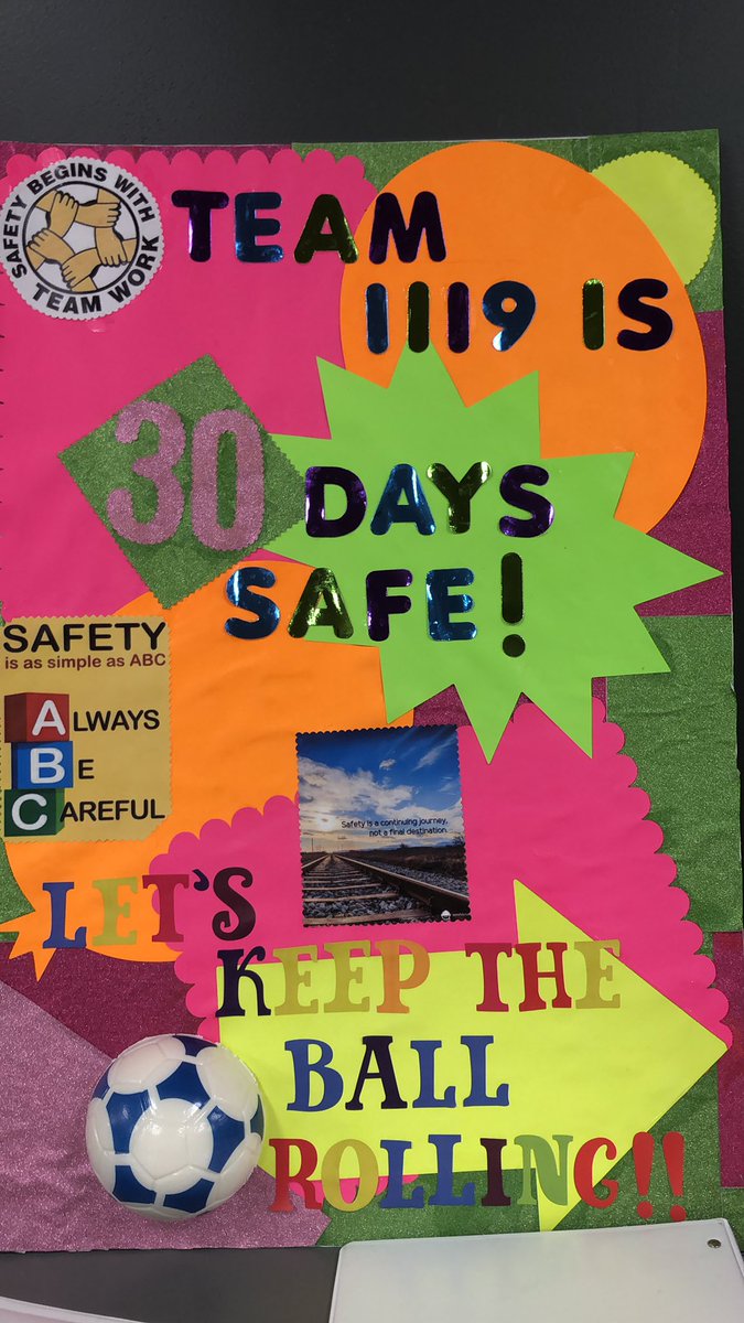 Is this not the BEST 30 days safe sign you’ve ever seen! BRIGHT LOUD and EXCITING is the best way to drive engagement in my opinion 😊#safetyispersonal #30days #keepitrolling