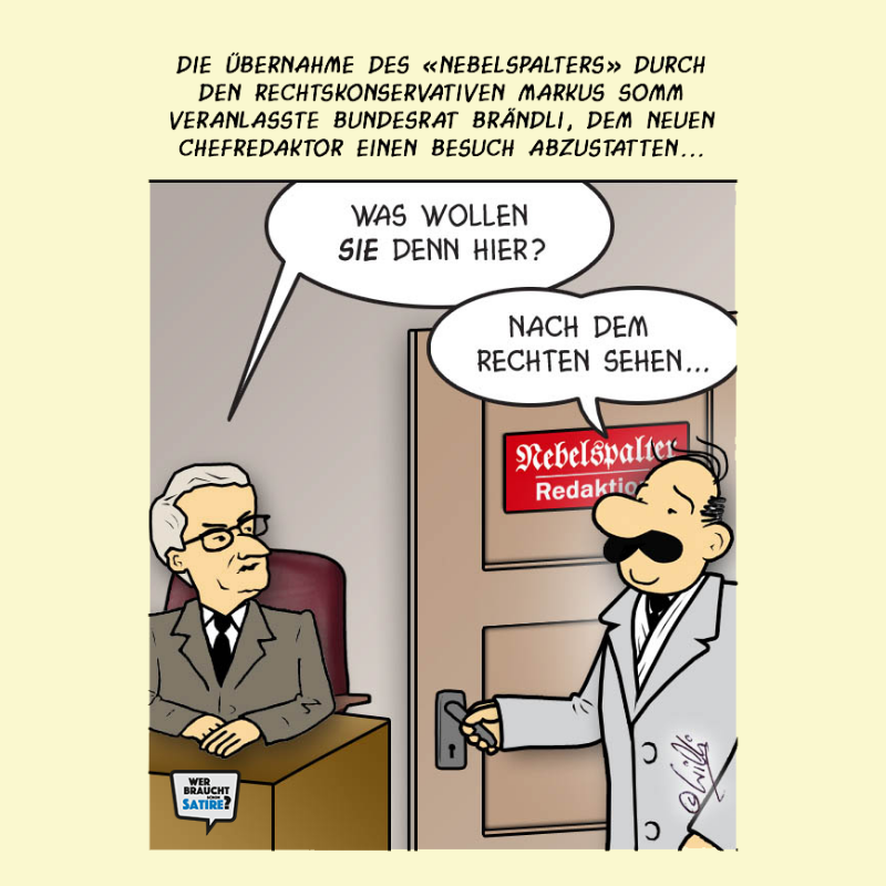 Satire_CH's tweet photo. #werbrauchtschonsatire mit Bundesrat Brändli
von Willi
#bundesratbraendli #bundesratbrändli #bundesrat #braendli #brändli #willicartoon #willicartoons #willi #satire #wbss #cartoon #humor #schweiz #satireformat #schweizermedien #pressezeichnung #zeichnung #kritisch #offen https://t.co/dQouSoFosb