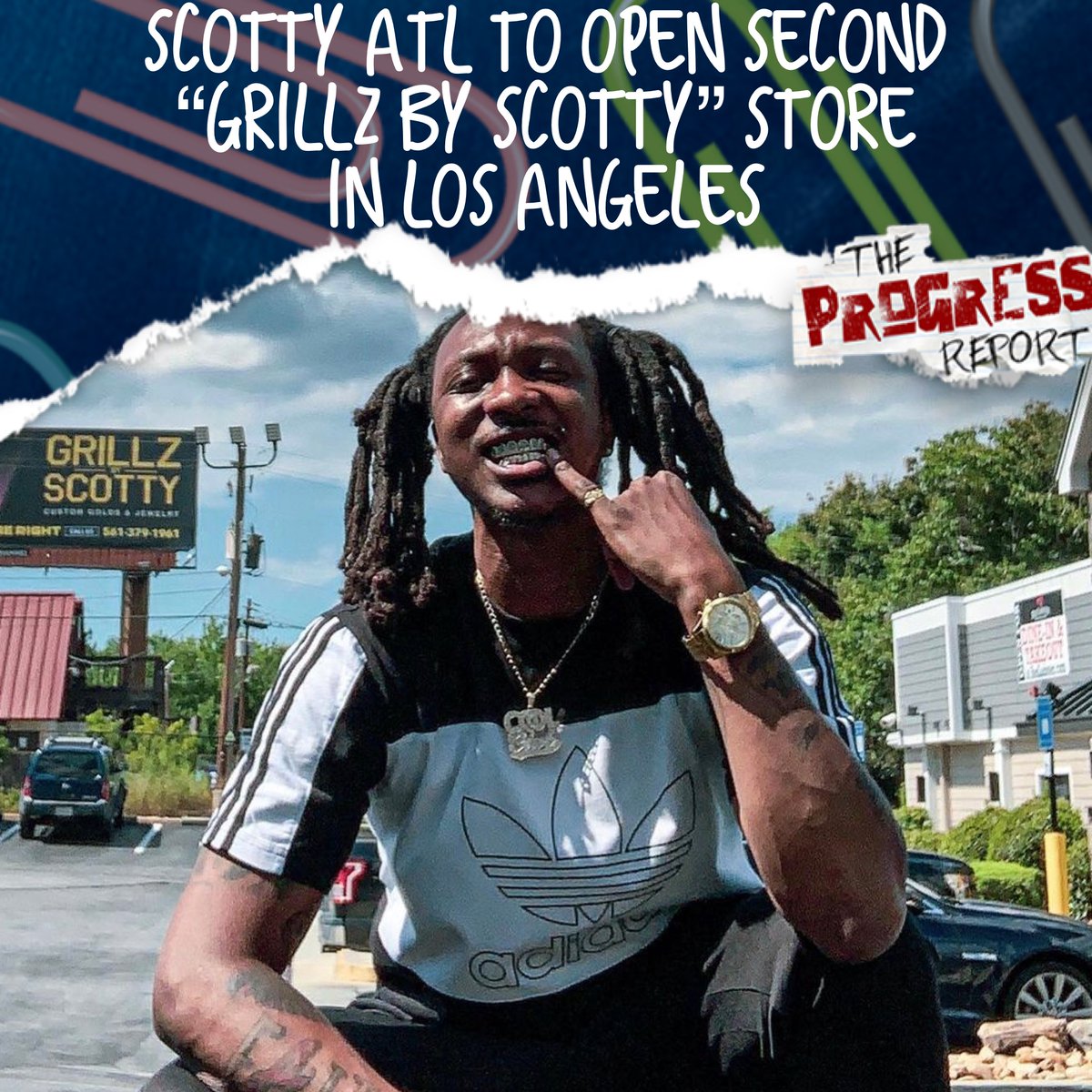 TPRMediaGroup's tweet photo. Congratulations to our alum @scottyATL who announced he will be opening his second @Grillzbyscotty store in Los Angeles on the corner of #Melrose and #Fairfax ! 🌴

#TheProgressReport #ScottyATL #GrillzbyScotty #LosAngeles #LA #Caifornia https://t.co/iEnYJZbQTN