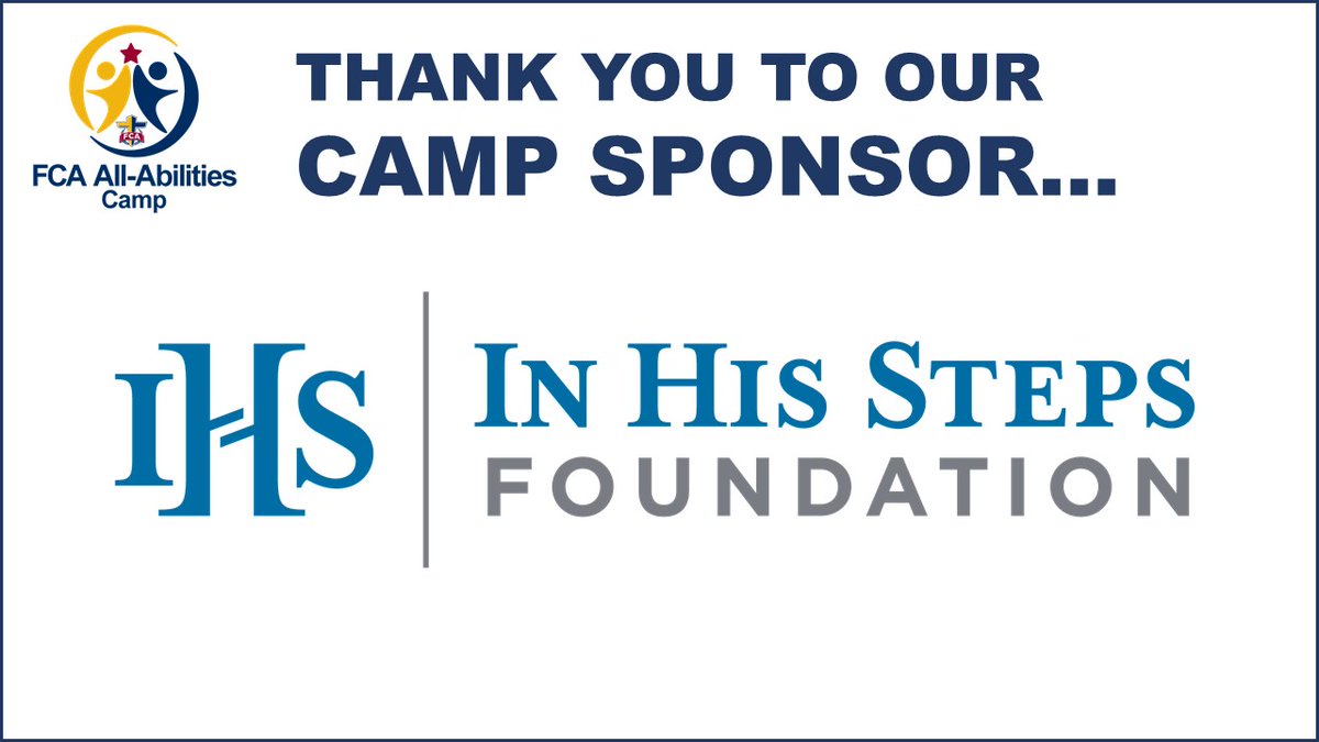 FCA_Akron's tweet photo. Shout out to our All-Abilities Camp sponsor, IN HIS STEPS FOUNDATION!
 
Thank you for investing in the lives and eternities of athletes with disabilities.

https://t.co/QE8hJOKt5A https://t.co/6rjm4T96MD