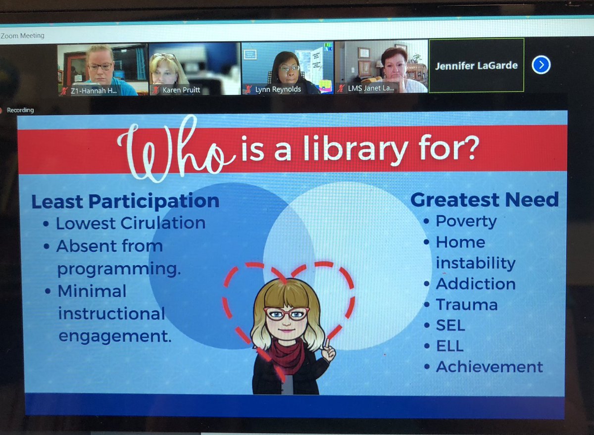 HeunLibrary's tweet image. @jenniferlagarde thank you so much for being with us today! Also, say it louder for the people in the back!!
#JCPSLSA2021 @JCPS_LMS