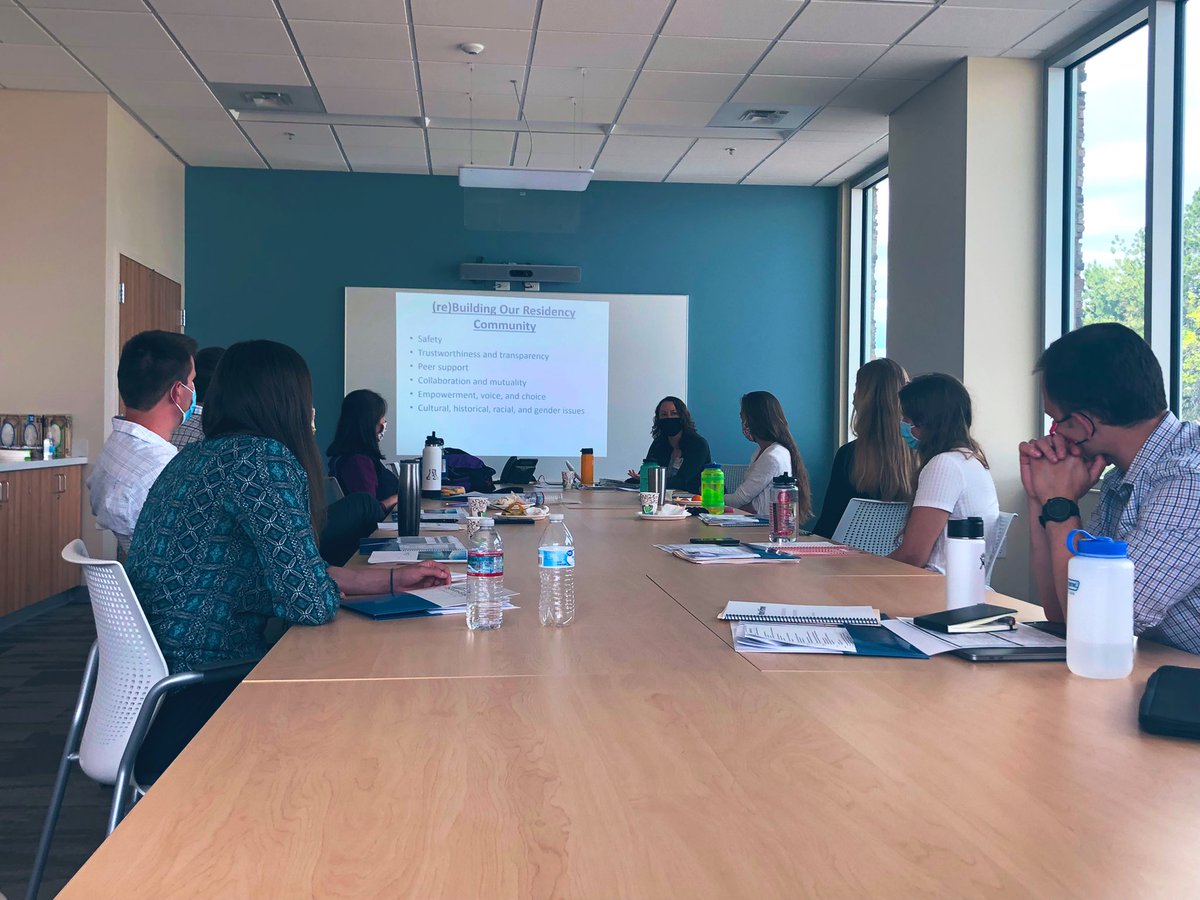 Welcome to day one of residency to our incoming interns!! Sharing visions together, making new connections, and working on rebuilding community after a challenging year. #pgy1