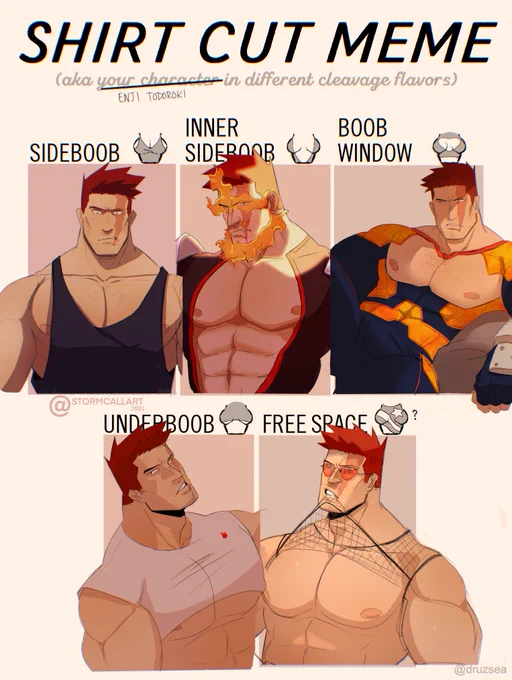 That art meme but it's all Enji Todoroki 💦 