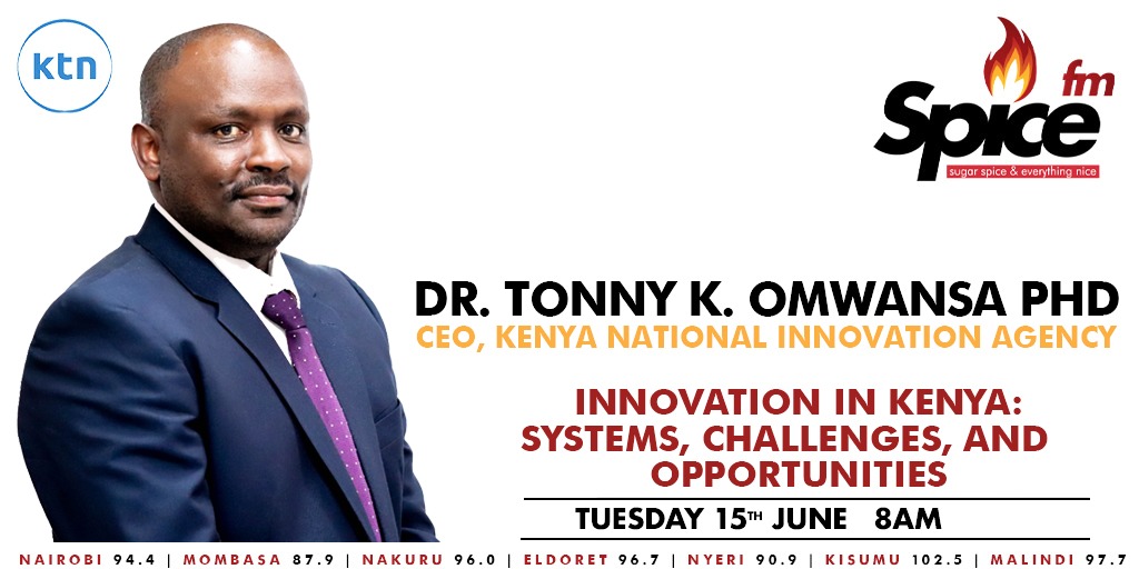 Catch KeNIA CEO @tomwansa tomorrow morning at 8am EAT  on @SpiceFMKE as he talks about #InnovationInKenya.
Follow through 🔴LIVE on spicefm.co.ke
Check poster for all local frequencies. 
#TheSituationRoom with @EricLatiff @nduokoh and @ctmuga
 #KIW2021