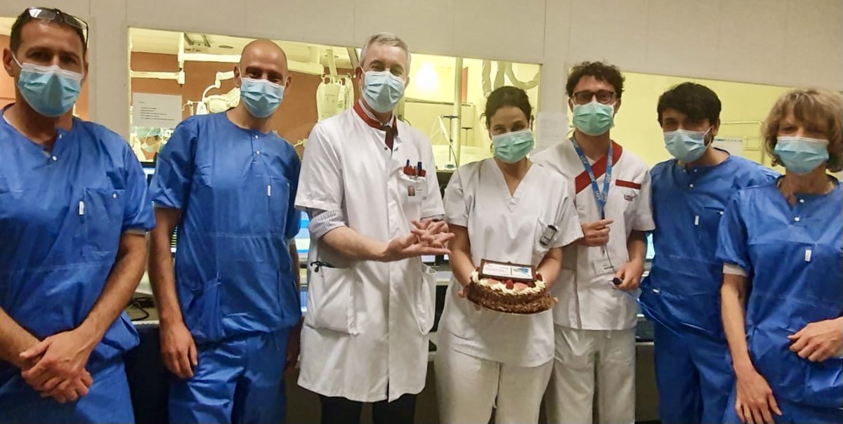 MBergonti's tweet image. 08/06/2021 - First European cases with #Octaray, @BiosenseWebster mapping catheter. Fast mapping, clear signals, very few motion artifacts. #HDmapping, #Epeeps

with @AndreaSarkozy and @HH4EHRA 
Thanks to @Salavtore4, Stefan Henkens, Inge Benoy, Dan Steinberg
At #UZA, Antwerp.