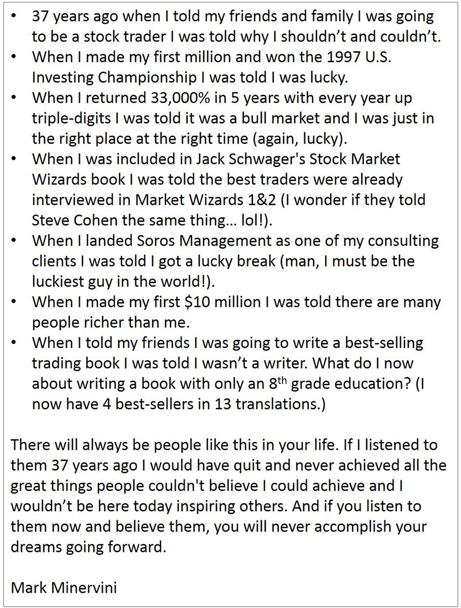 Only losers discourage dreamers. Only those who never achieved big things discourage those attempting to achieve big things. Only those who think small discourage those who think big. Never believe discourages. The have no credibility! Believe winners. Believe in YOU! 👇