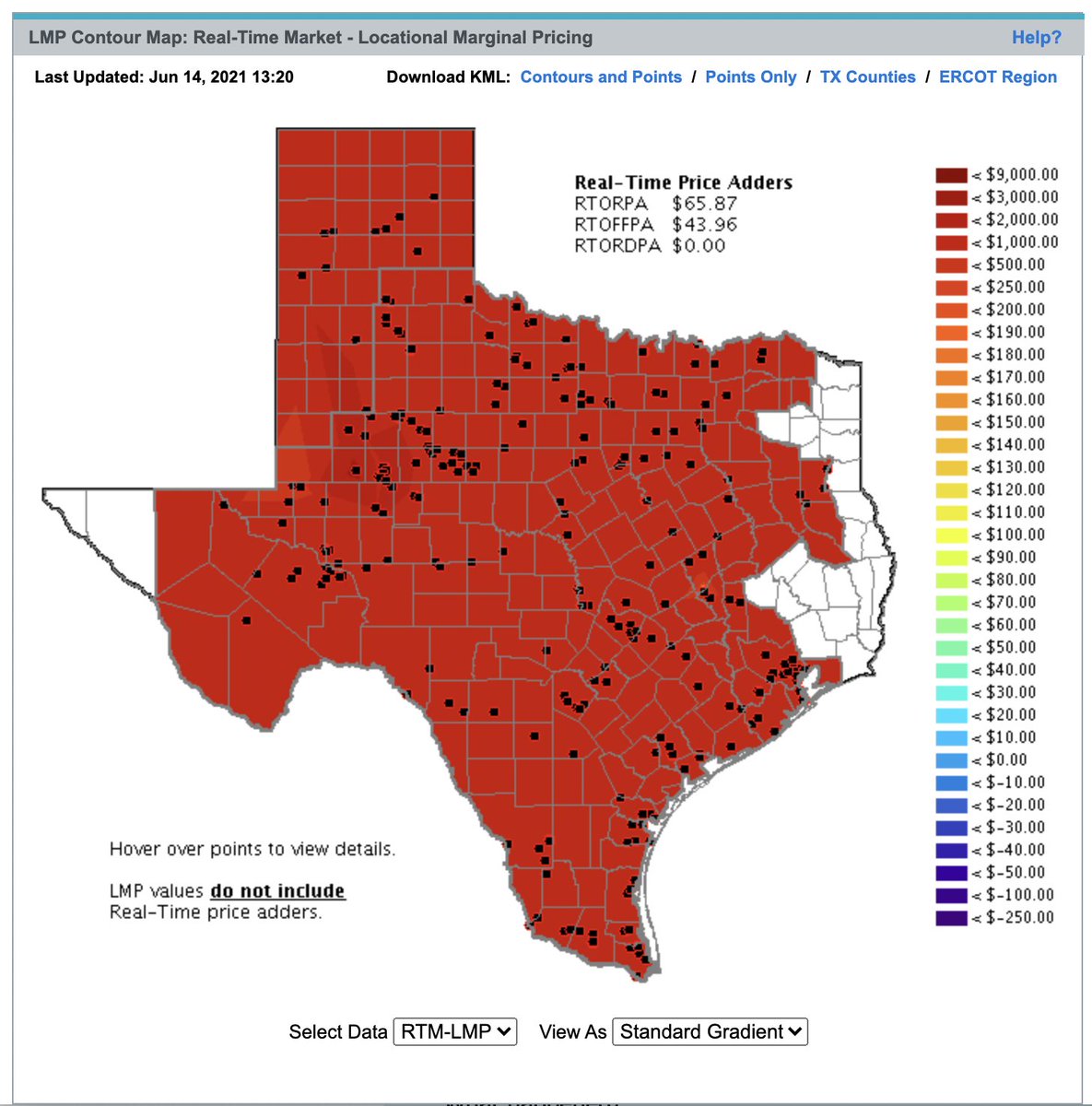 Unless your utility has you covered, your power is really expensive right now and you prob want to cut back. Also be good not to melt down. <a href="/ERCOT_ISO/">ERCOT</a>