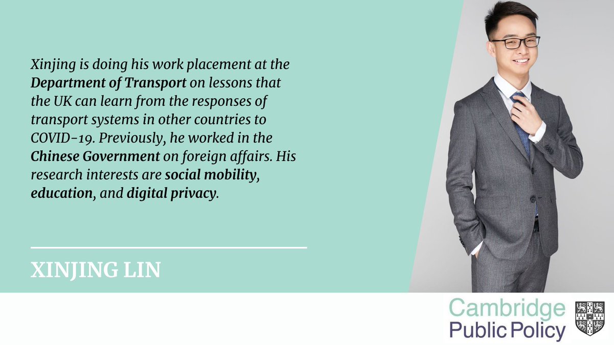 CamPublicPolicy's tweet photo. This week's #MPPMonday is Xinjing Lin from China. Xinjing is interested in #SocialMobility, #education, and #DigitalPrivacy ππ» https://t.co/Y6RvovaX85