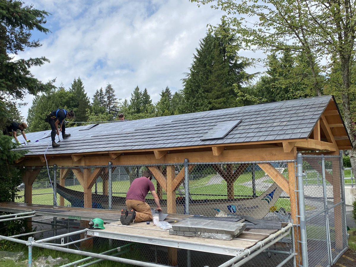 WVSS carpentry roofing with recycled material shingles. They really look great. Thanks ⁦<a href="/PenfoldsRoofing/">Penfolds Roofing & Solar</a>⁩ for helping with our project.