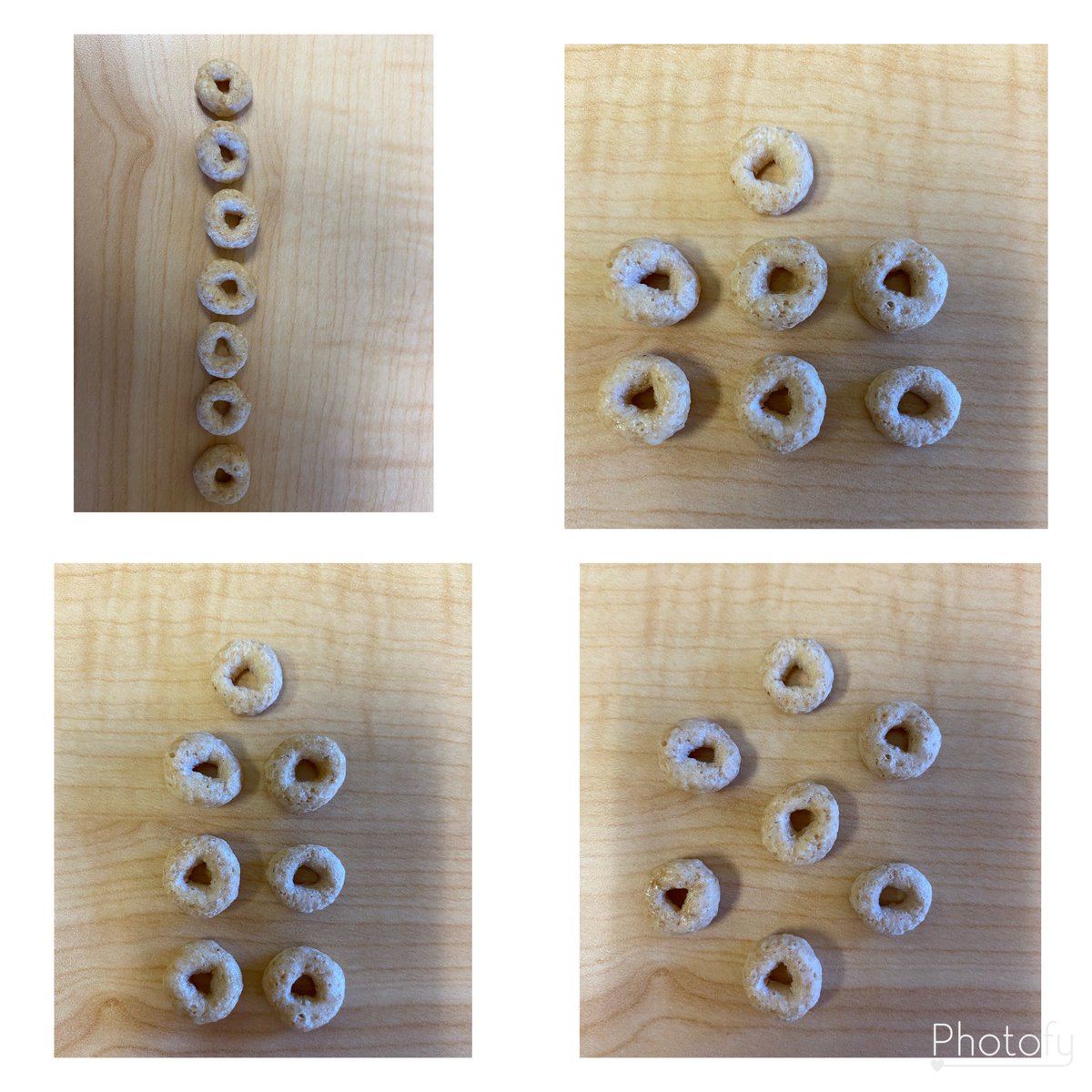 Playing with food is fun!! Cheerios and seven #MathPhoto21