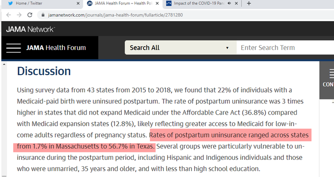 Differences in post-partum uninsurance rates