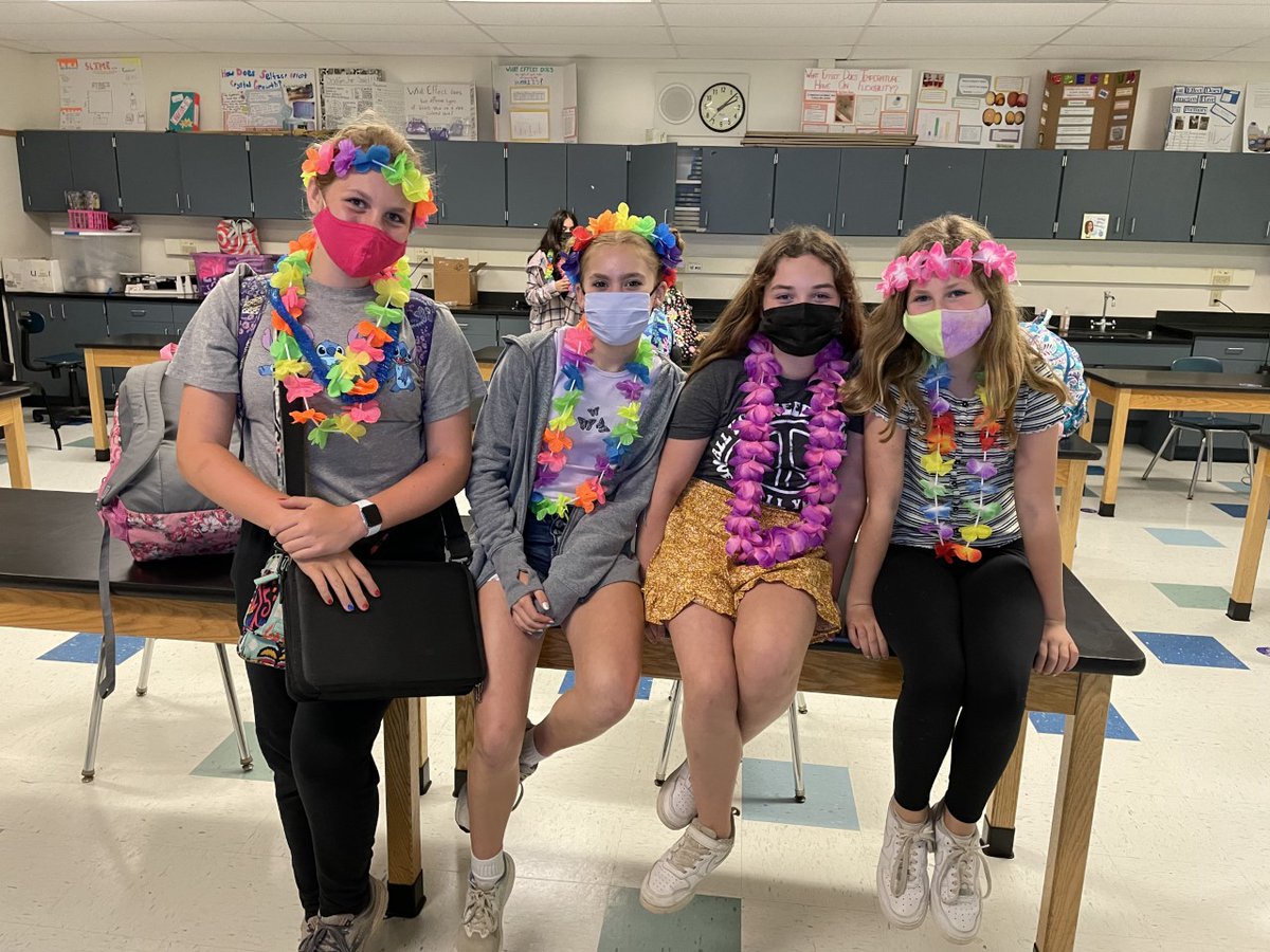 Zoe joined Mrs. Douglas' class to celebrate the Luau day!