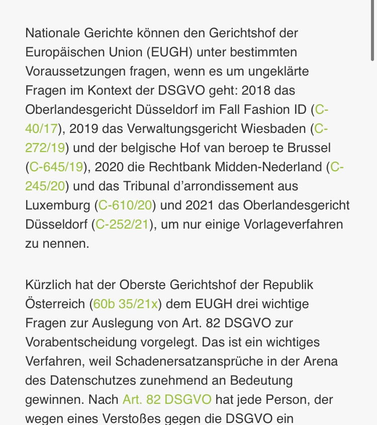 Loeffel_Abrar's tweet photo. Morgen: EUGH zur Reichweite des "One Stop Shop" #DSGVO: @sas_assion 

Ein Überblick zu DSGVO-Vorlageverfahren in unserem neuen Blogbeitrag zu der aktuellen Vorlageentscheidung des OGH - Art. 82 DSGVO https://t.co/nI0B4NAqFW #DataPrivacyLitigation #TeamDatenschutz @s_laoutoumai https://t.co/lk8MfyB7yM
