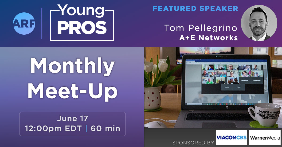Want to get to know an industry leader and ask them questions about their career? The <a href="/ARFYoungPros/">ARF Young Pros</a> Monthly Meet-Up program is designed for you to be able to do just that. Join us on June 17: bit.ly/YP061721 #ARFYP