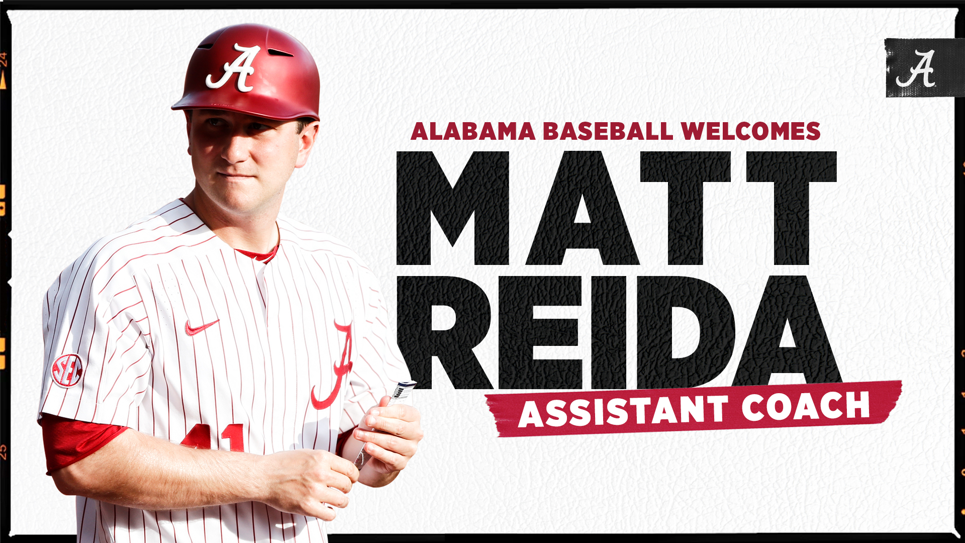 Alabama Baseball on X: Welcome back, @matt_reida