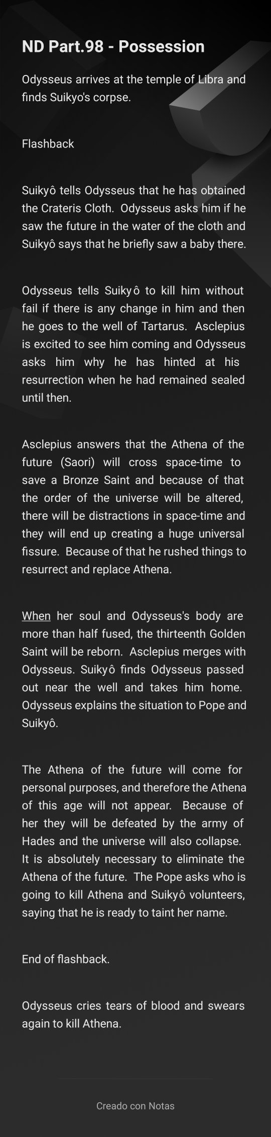 Jorge 聖闘士星矢 Next Dimension 冥王神話 Summary Part 98 Possession Source 2ch T Co Ygnu3cydia 星矢nd 聖闘士星矢 Nextdimension Saintseiyanextdimension T Co Hg37of9d8p Twitter