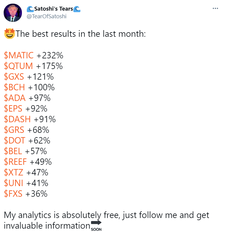 LordofCrypto19's tweet photo. 📉Super useful channel. This guy sees ~97% of all falls and pumps in advance!

Follow - @TEAROFSATOSHI

$fil $crv $zil $bnb $leo $jind $doge $sun $eth $pekc $ncat $grt $klay $bnb $hbar $cro $ada $usdt $algo $obot $bsv $neo $bake $amp $cel $btd $mana $coco $chsb $etc https://t.co/FF3BTMdHCD